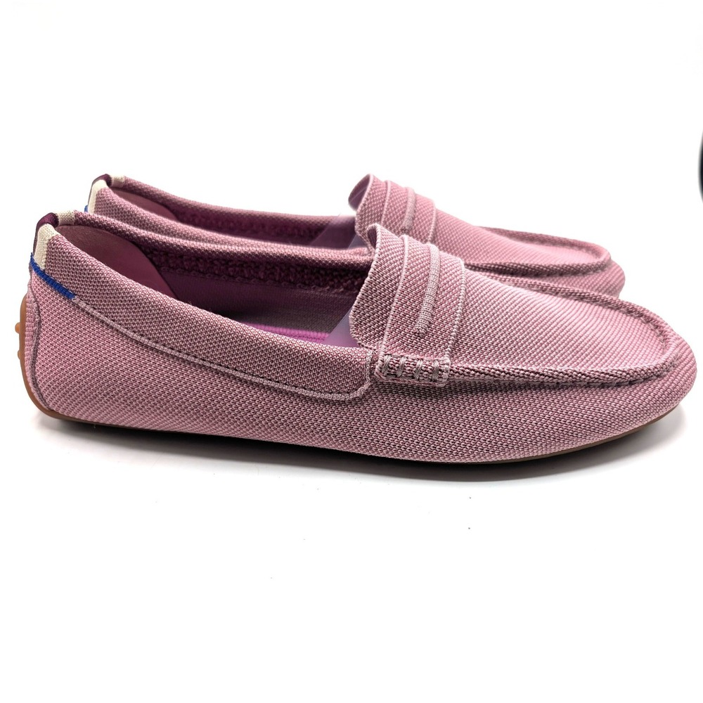 Rothys The Driver Rose Pink Knit Penny Loafer Driving Shoes Womens 9.5